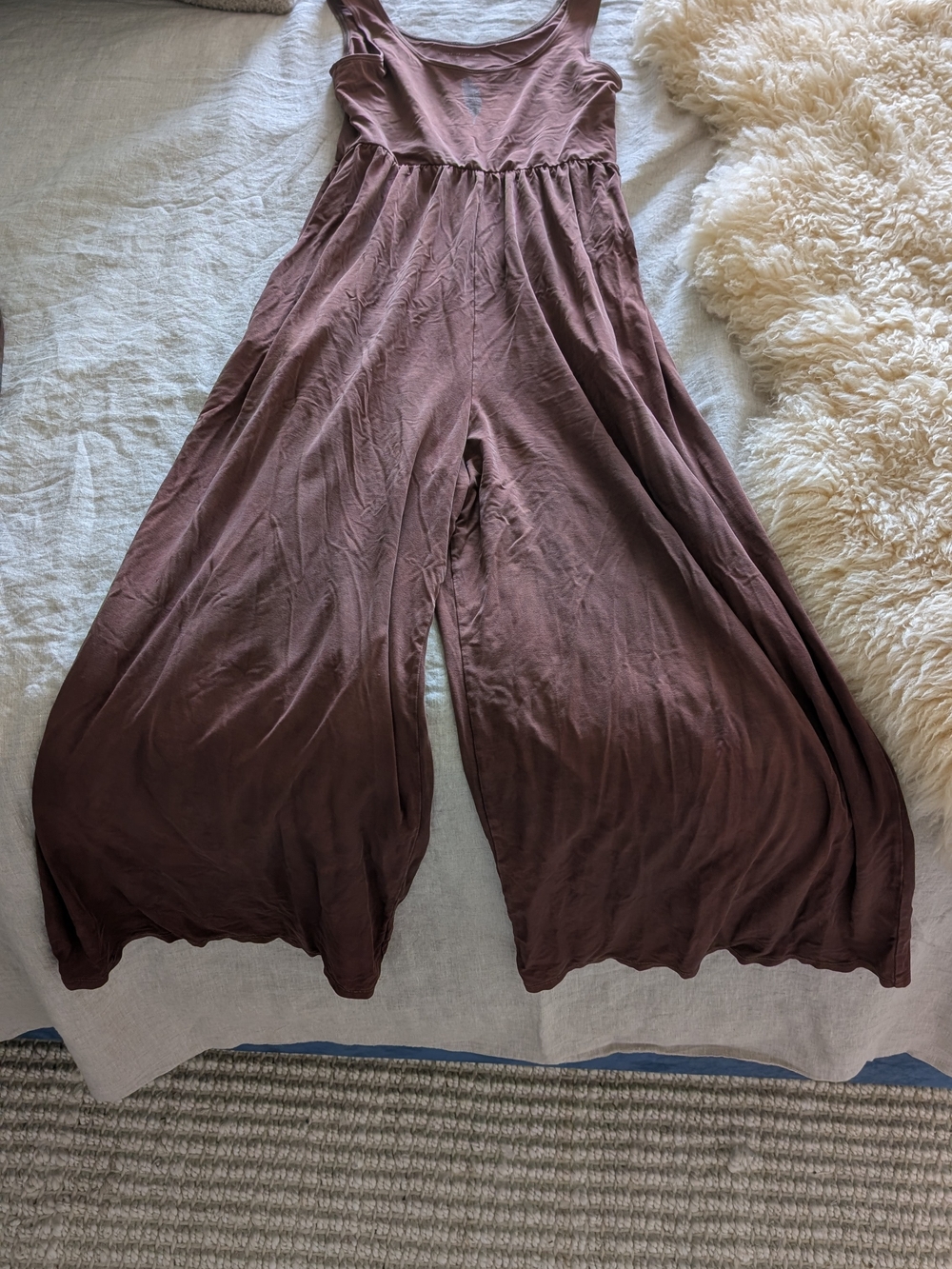 Sleeveless Wide-Leg Brown Jumpsuit